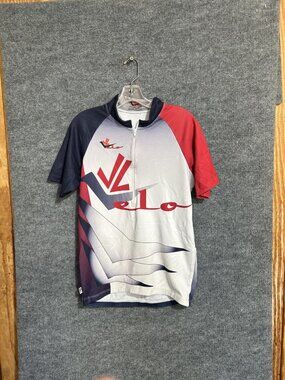 JL Velo Cycling Jersey Mens Large Multicolor 1/4 Zip Short Sleeve Pockets Bike